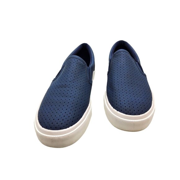 jenn ardor womens blue perforated fabric breathable loafers - Picture 5 of 8